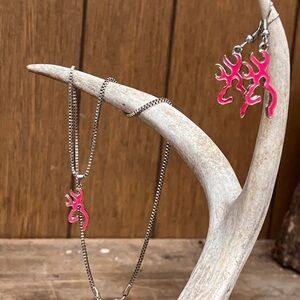 Mossy Oak Pink Antler Jewelry Set